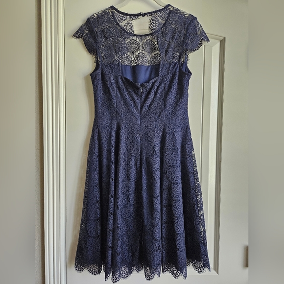 Navy Blue Lace Dress - Picture 3 of 5